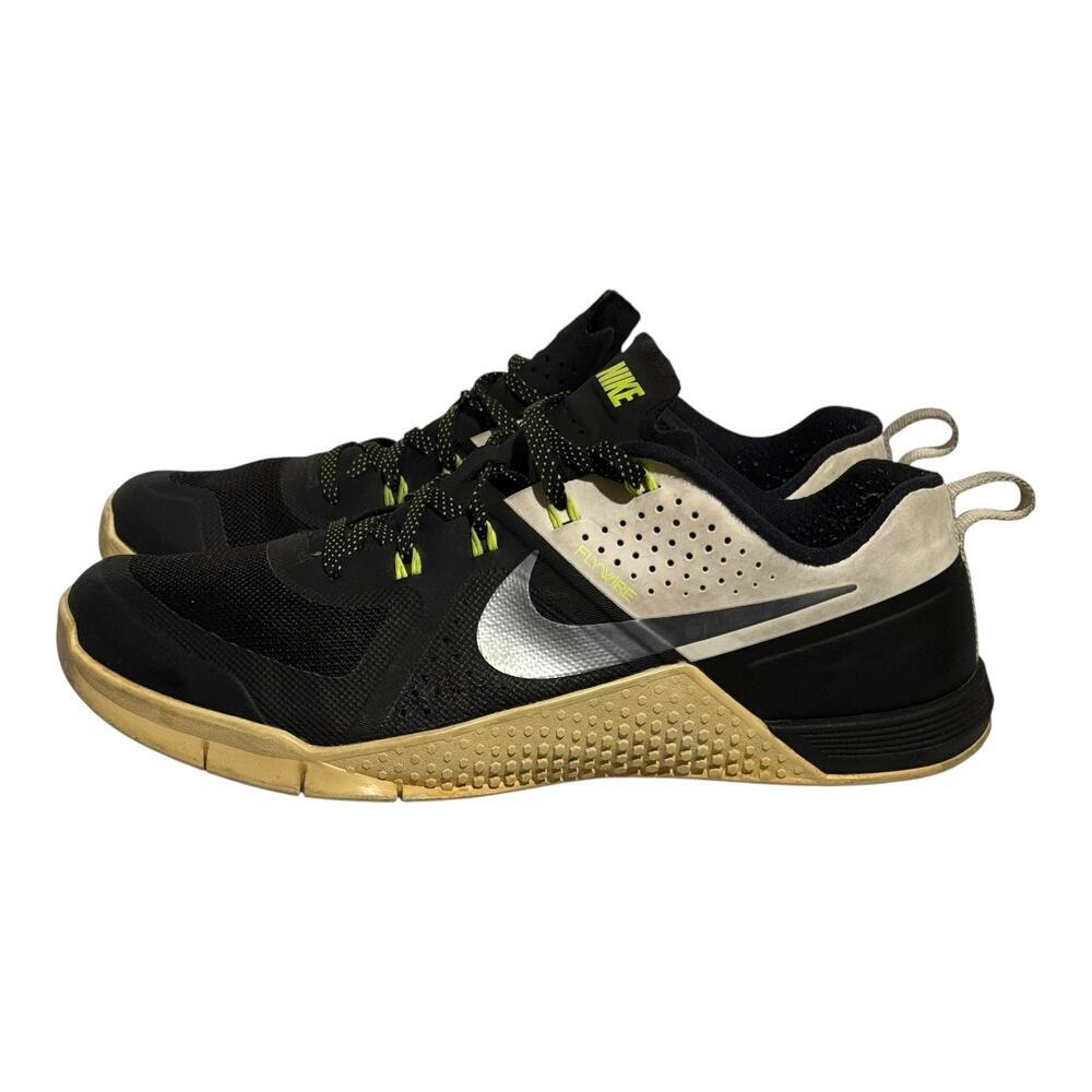 Nike Metcon 1 Flywire 813101-001 Black Volt White Training Shoes Men's Size 11 - Picture 5 of 9